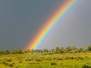 в небе радуга